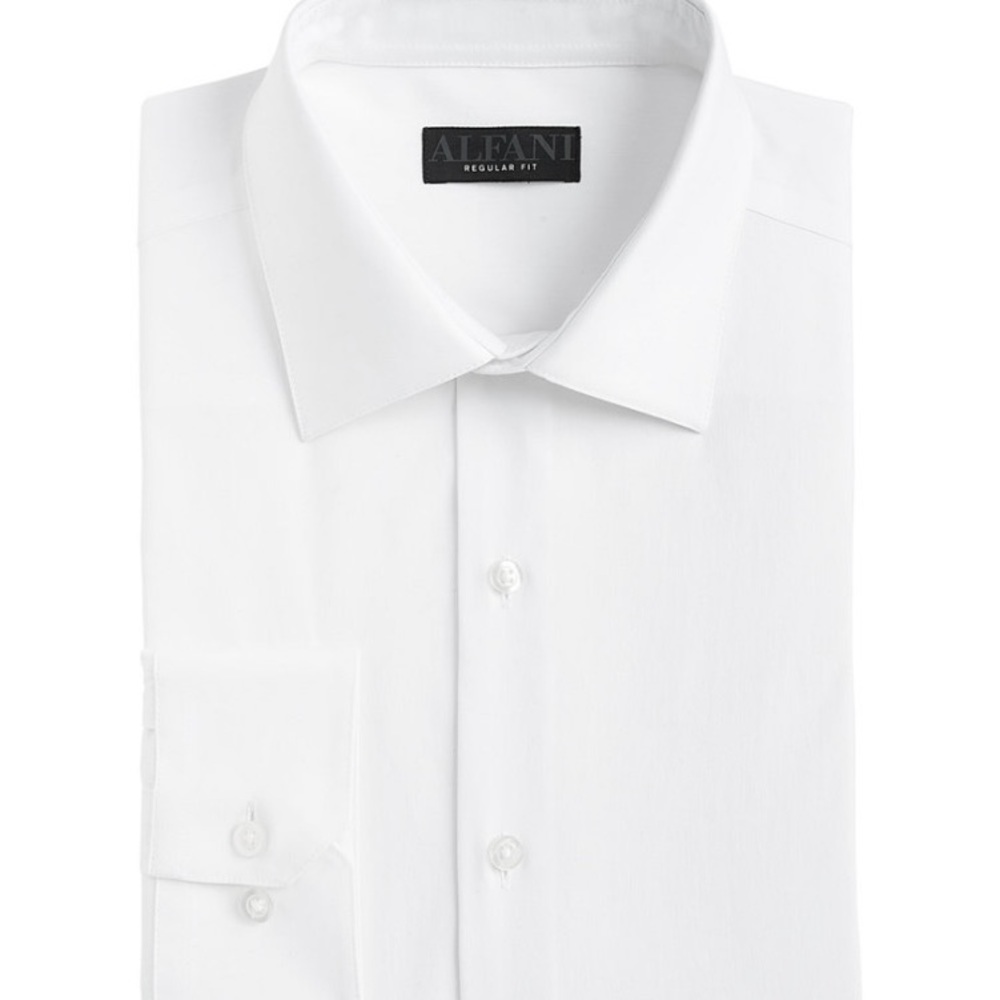Men’s Alfani Regular Fit White dress shirt XL 17-17 1/2. Sleeve 32-33